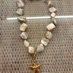 Gold Starfish Charm Necklace